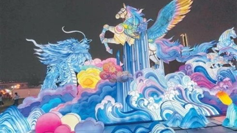 大陆花灯闪亮宝岛台湾元宵灯会