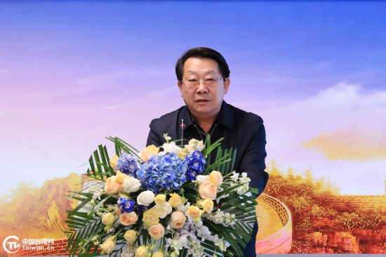 发布会现场，山东省台办主任张连三发表致辞。（中国台湾网记者 尹赛楠 摄）
